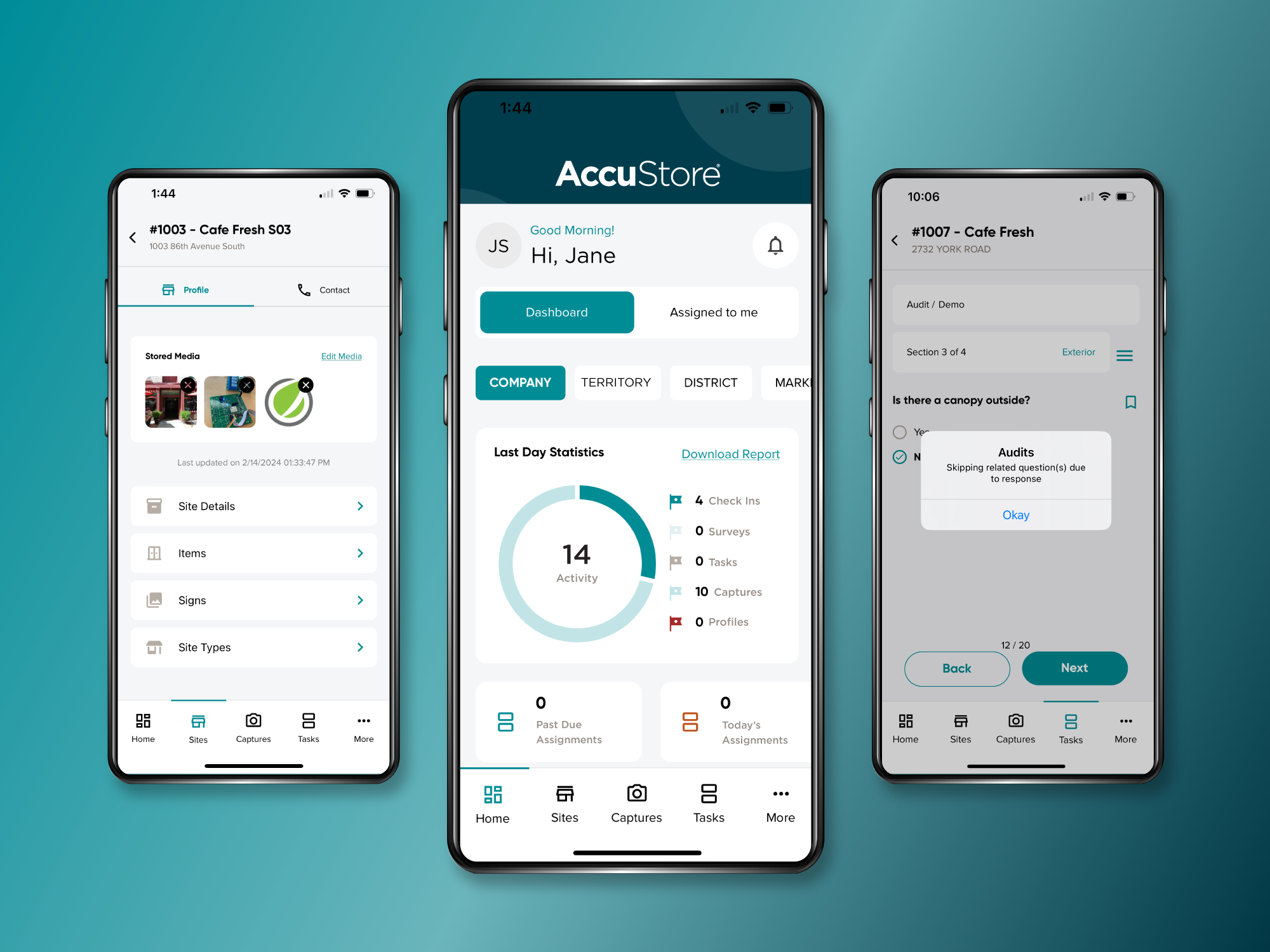 AccuStore 6.0 Screens on Mobile